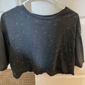Bedazzled cropped shirt
